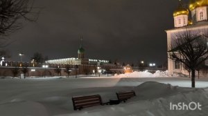Двор Тульского кремля в снегу