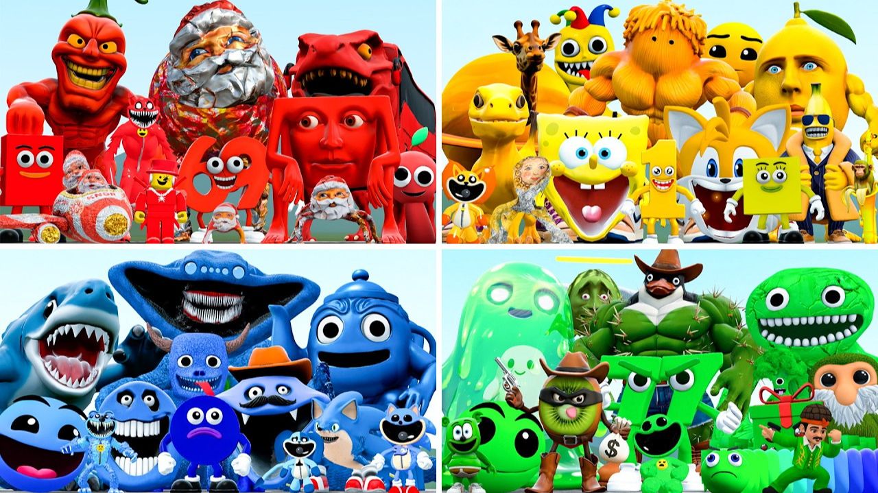 Команда Какого Цвета Сильнее. Мемы Гу Гу Гага Против Брэйноротов Brainrot И Морских Монстров смотреть онлайн