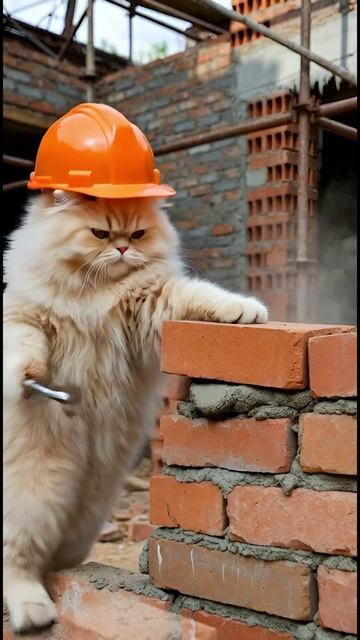 КОТ-СТРОИТЕЛЬ. БРИГАДА ИЗ ОДНОГО. 🧱🐱