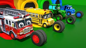 Малышка Акула Песенка про колеса в автобусе Найди подходящее колесо для автобуса Детские стишки