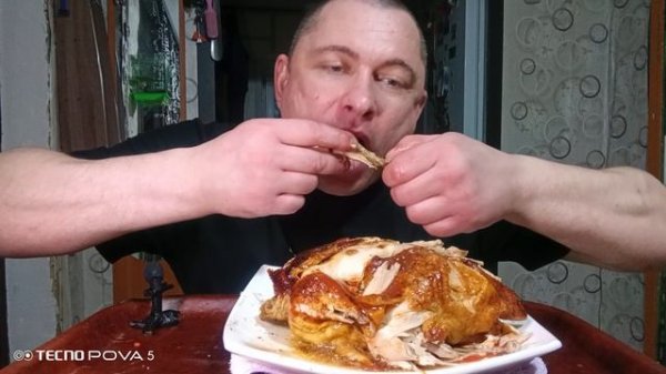 Мукбанг/Обжорыч/ Запечённая Курица в духовке/
