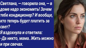 Истории со Смыслом/Светлана, — говорила она, — в доме надо экономить! Зачем тебе кондиционер?...