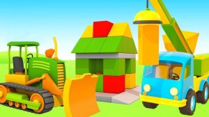 Машины помощники - Мультфильм для детей - Строим Домик