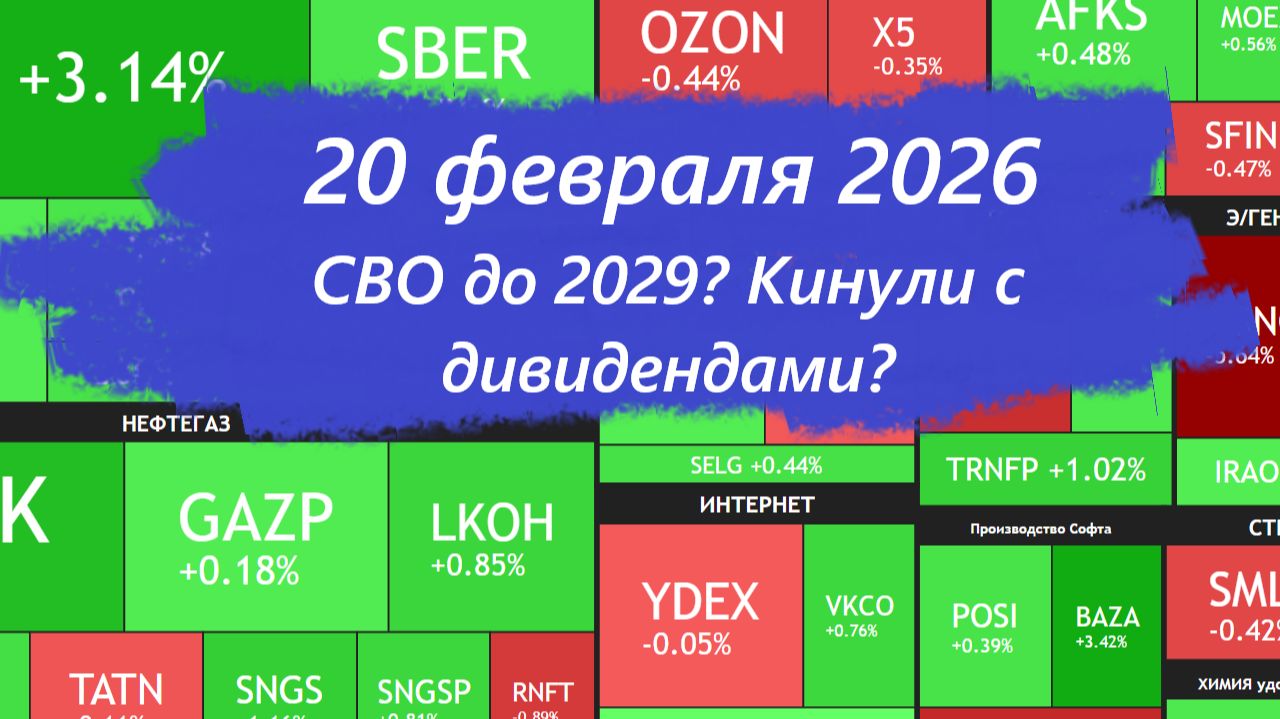 ⚡️20 февраля ► СВО до 2029? Мосэнерго кинет инвесторов / Слабые отчеты ► Что с акциями сегодня смотреть онлайн