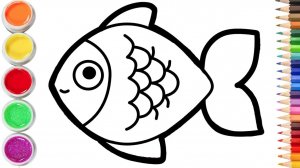 МУЛЬТИК для ДЕТЕЙ - Как нарисовать РЫБКУ для детей / Рисунок и раскраска рыбки для детей