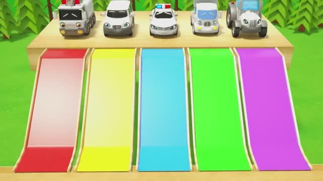 Машинки в разных цветах. Мультик для детей