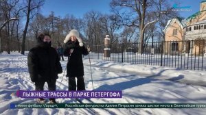 В парке Александрия в Петергофе проложили лыжные трассы
