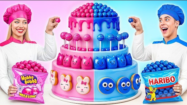 Розовое vs Синее Украшение Торта Челлендж | Мальчики против Девочек ! смотреть онлайн