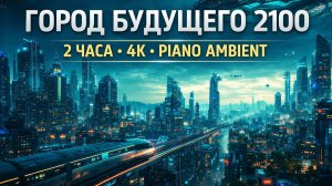 Город будущего 2100 | 2 часа расслабляющей фортепианной музыки | Sci-Fi Ambient 4K