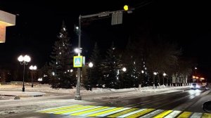 В Уфе на улице Советской появился инновационный проекционный пешеходный переход