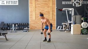 Взятие двух гантелей в сед / Dual DB Squat Clean from Floor