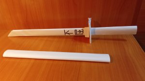 Мини катана из бумаги. Оружие из бумаги