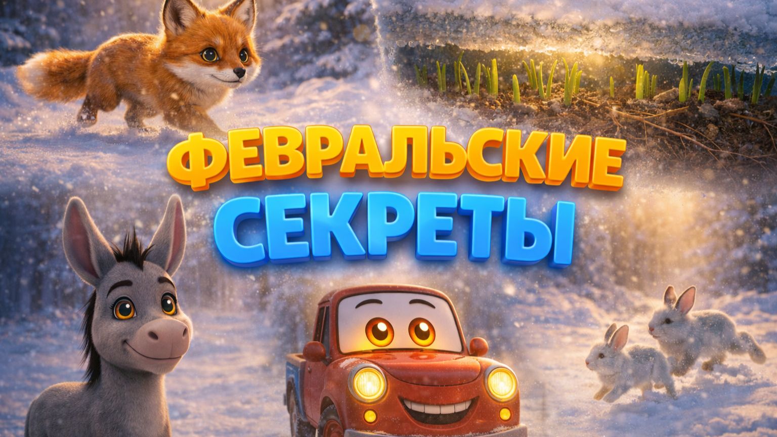 Ослик и Тарантайка | Зимние приключения |Февральские секреты | Сборник мультиков для детей☀️