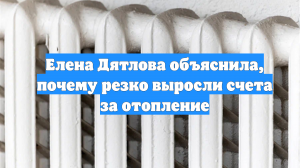 Елена Дятлова объяснила, почему резко выросли счета за отопление