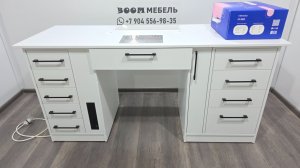 Маникюрный стол "Элиста", скрытая вытяжка Вераксо М800, скрытые розетки 9 шт