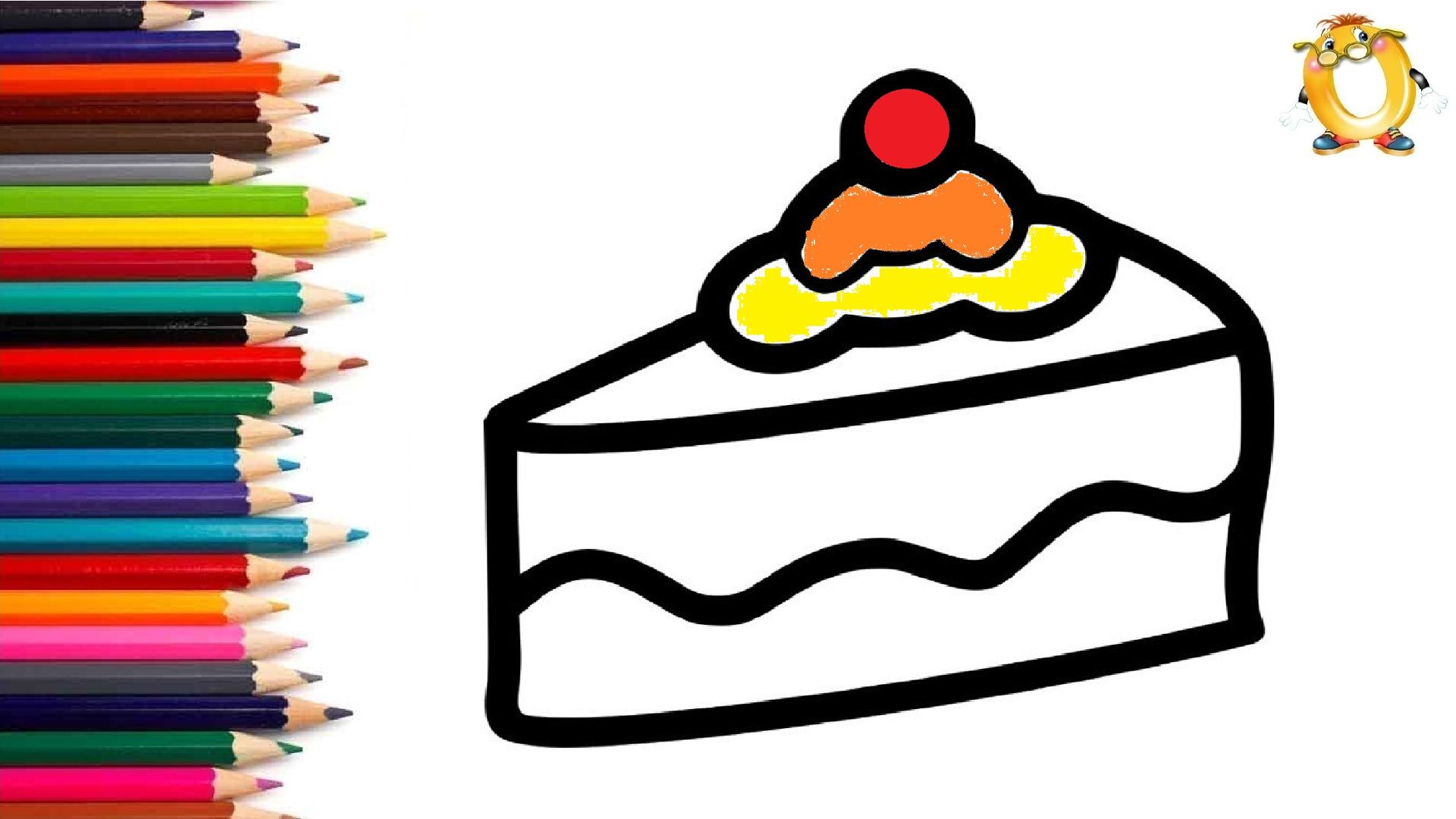 Мультик - раскраска для детей ТОРТИК. Учимся как рисовать ТОРТ // ОБУЧАШКА ТВ смотреть онлайн