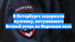 В Петербурге задержали мужчину, потушившего Вечный огонь на Марсовом поле
