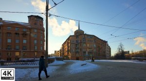 Прогулка по заснеженной, нетуристической Петроградской стороне САНКТ-ПЕТЕРБУРГА.