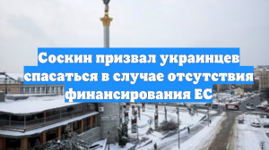 Соскин призвал украинцев спасаться в случае отсутствия финансирования ЕС