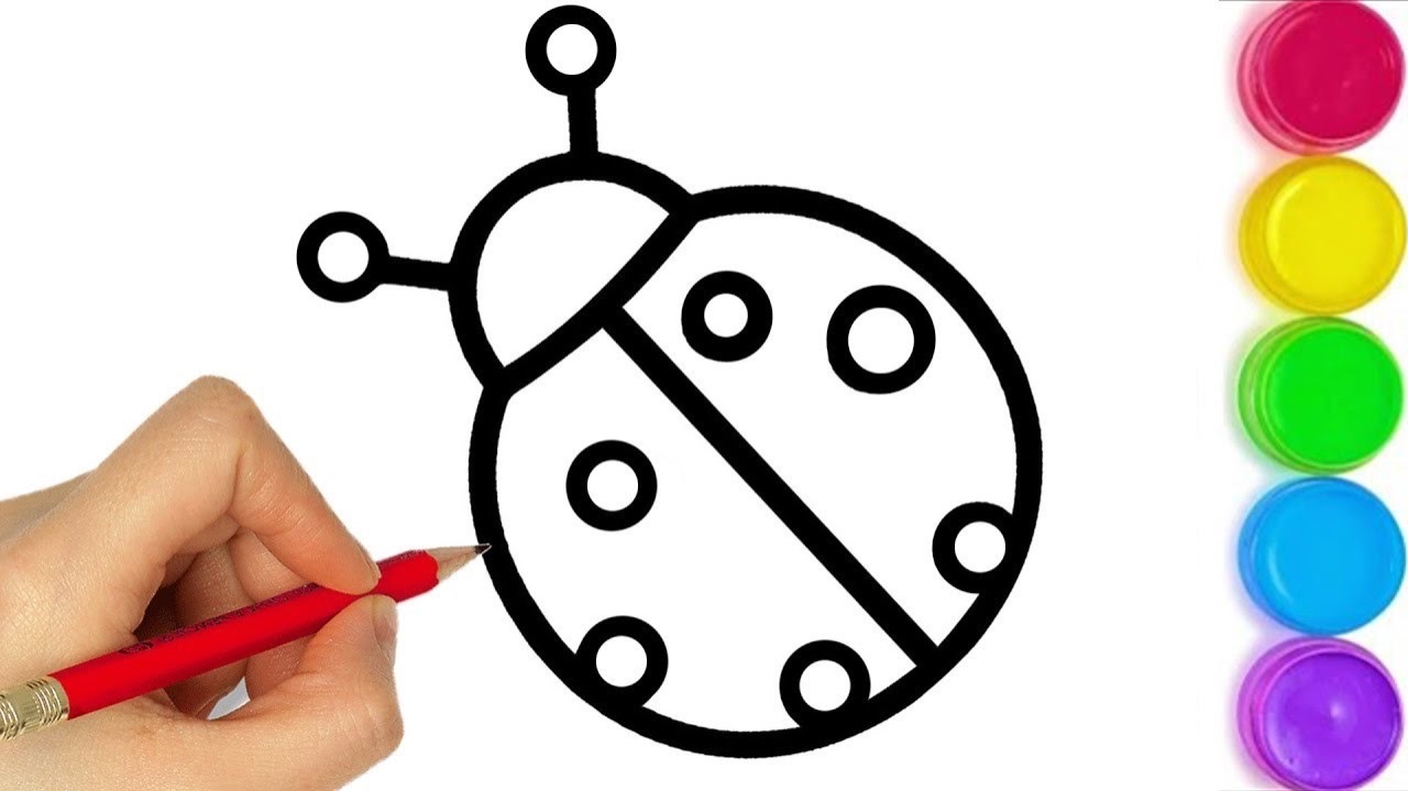 Как нарисовать божью коровку. Простой и легкий рисунок смотреть онлайн