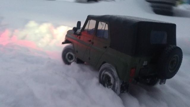 уаз 469 Wpl на радиоуправлении покатушки по снегу