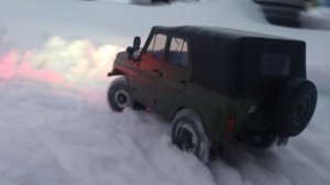 уаз 469 wpl на радиоуправлении покатушки по снегу