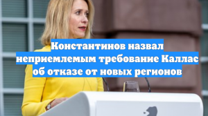 Константинов назвал неприемлемым требование Каллас об отказе от новых регионов