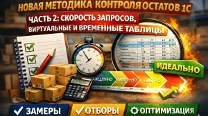 Новая методика контроля остатков (Часть 2): скорость, отборы, виртуальные и временные таблицы | 1С