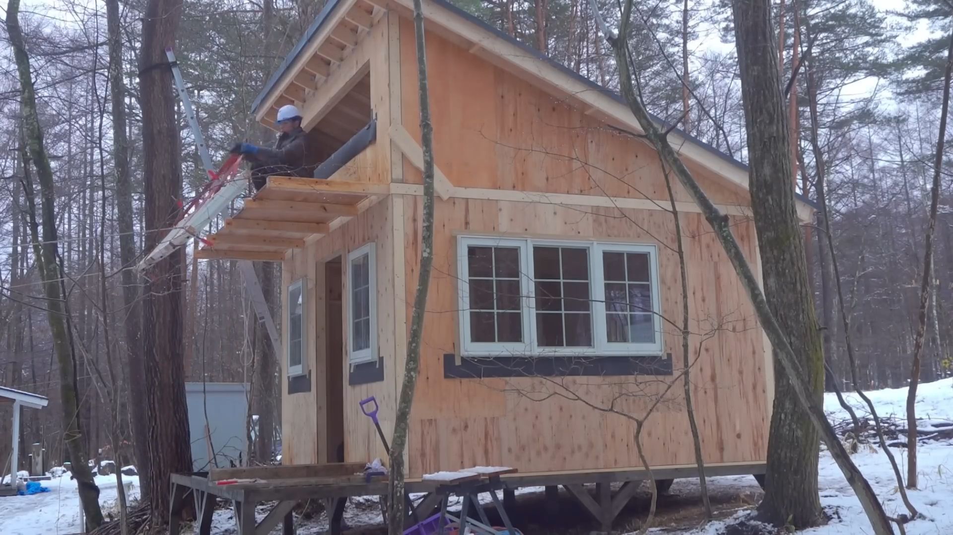 СТРОИТЕЛЬСТВО НЕБОЛЬШОГО ДОМА-МАСТЕРСКОЙ / ВЕСЬ ПРОЦЕСС ОТ НАЧАЛА ДО КОНЦА смотреть онлайн