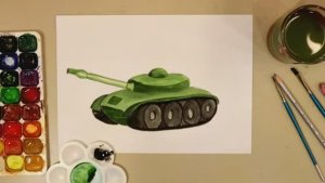 РИСУЕМ ТАНК! Поделки к 23 февраля своими руками! Открытка на праздник!