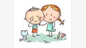 Девочка плачет, мальчик обидел