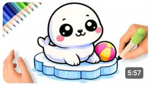 КАК НАРИСОВАТЬ ТЮЛЕНЯ КАВАЙИ ЛЕГКО 💙