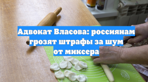 Адвокат Власова: россиянам грозят штрафы за шум от миксера