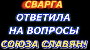 Сварга ответила на вопросы союза Славян