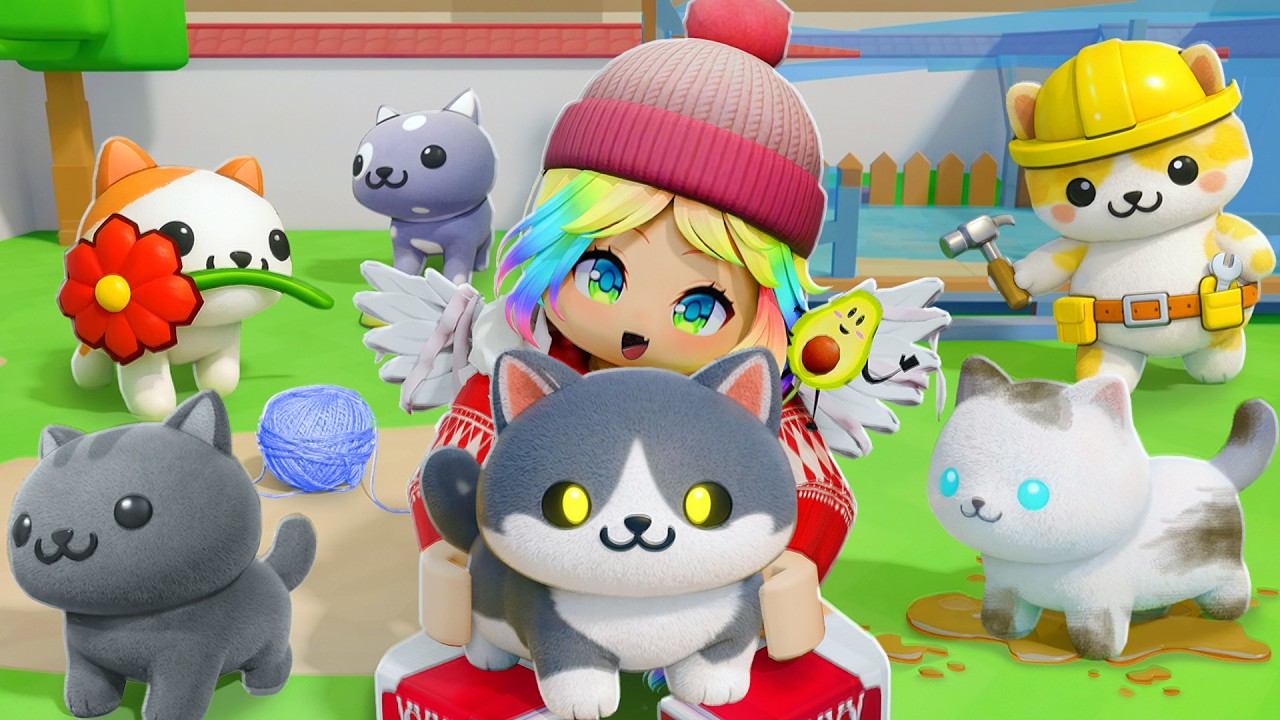 УХАЖИВАЮ ЗА КОШКАМИ В РОБЛОКСЕ! смотреть онлайн