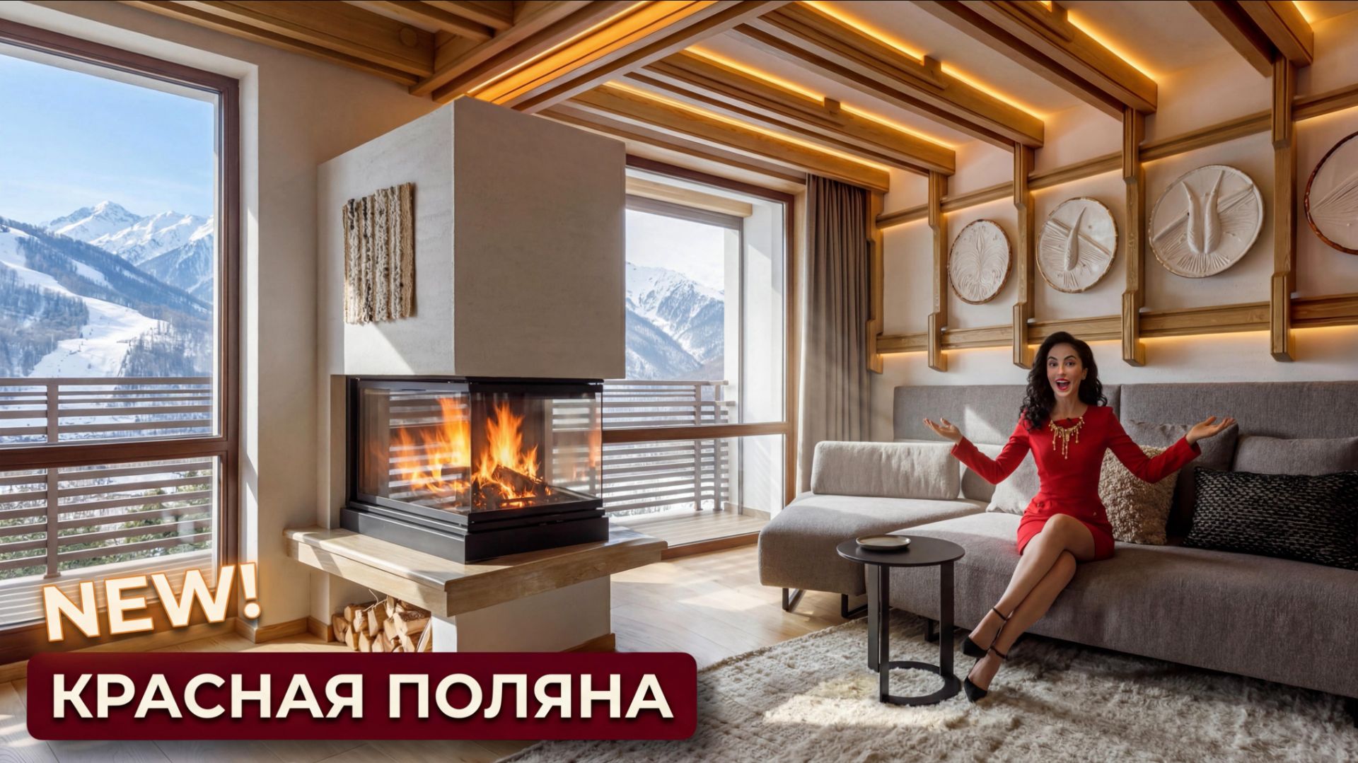 КВАРТИРА МЕЧТЫ в Красной Поляне СОЧИ: 150 м², камин на дровах, сауна, 3 террасы и вид на горы 🔥 смотреть онлайн