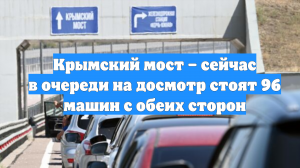 Крымский мост – сейчас в очереди на досмотр стоят 96 машин с обеих сторон