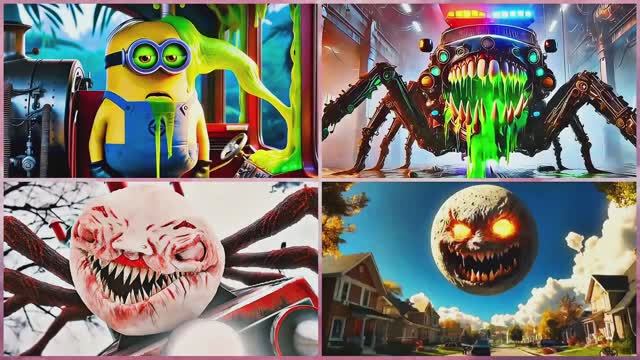 МИНЬОН‑ПОЕЗД против ШЕРИФА‑ПОЖИРАТЕЛЯ, ЧУ‑ЧУ ЧАРЛЬЗА и ЛУННОГО ЧУДИЩА! 🚂 смотреть онлайн