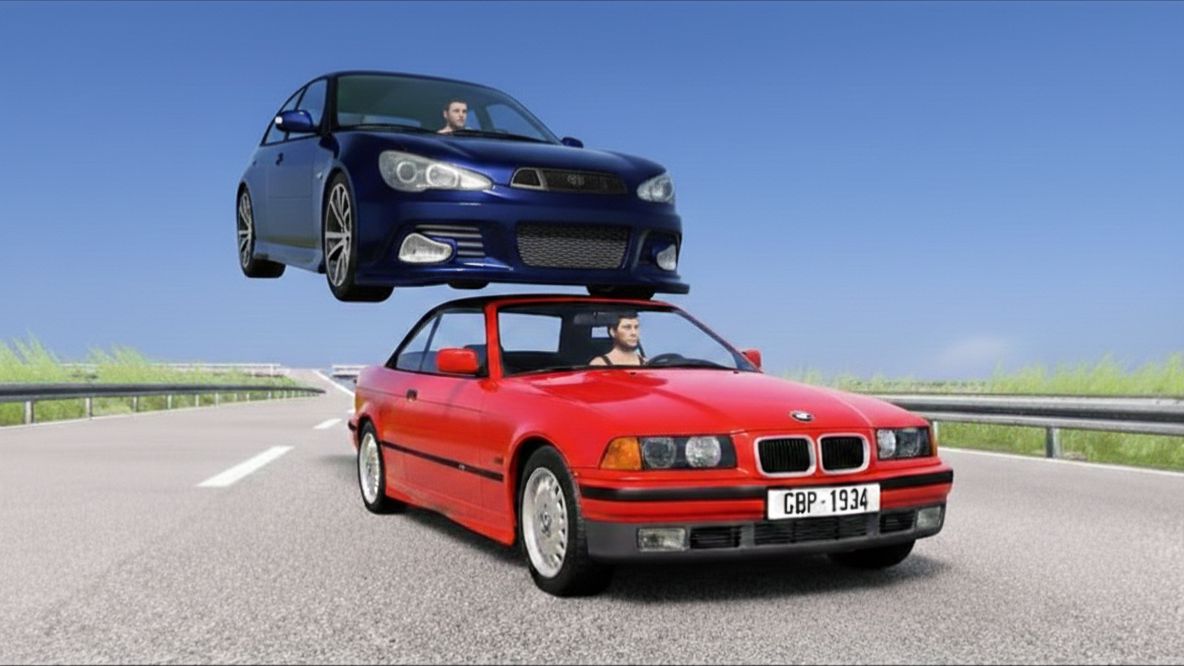 BeamNG Drive - Аварии с высокоскоростным движением автомобилей смотреть онлайн