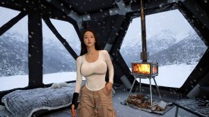 Кемпинг на снегу❄️ с новой надувной палаткой-обогревателем.