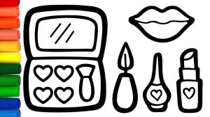 Как нарисовать косметику. Новый сборник раскрасок для детей