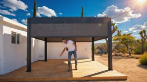 Парень собрал сам Умную Перголу. Крыша-Жалюзи Открывается от Пульта!