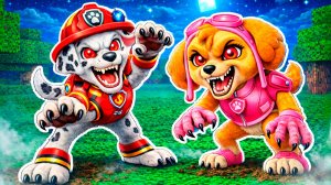 ЩЕНЯЧИЙ ПАТРУЛЬ СКАЙ и МАРШАЛ ЗАРАЗИЛИСЬ ОБОРОТЕНЬ‑ВИРУСОМ в МАЙНКРАФТ МУЛЬТИК! 😱