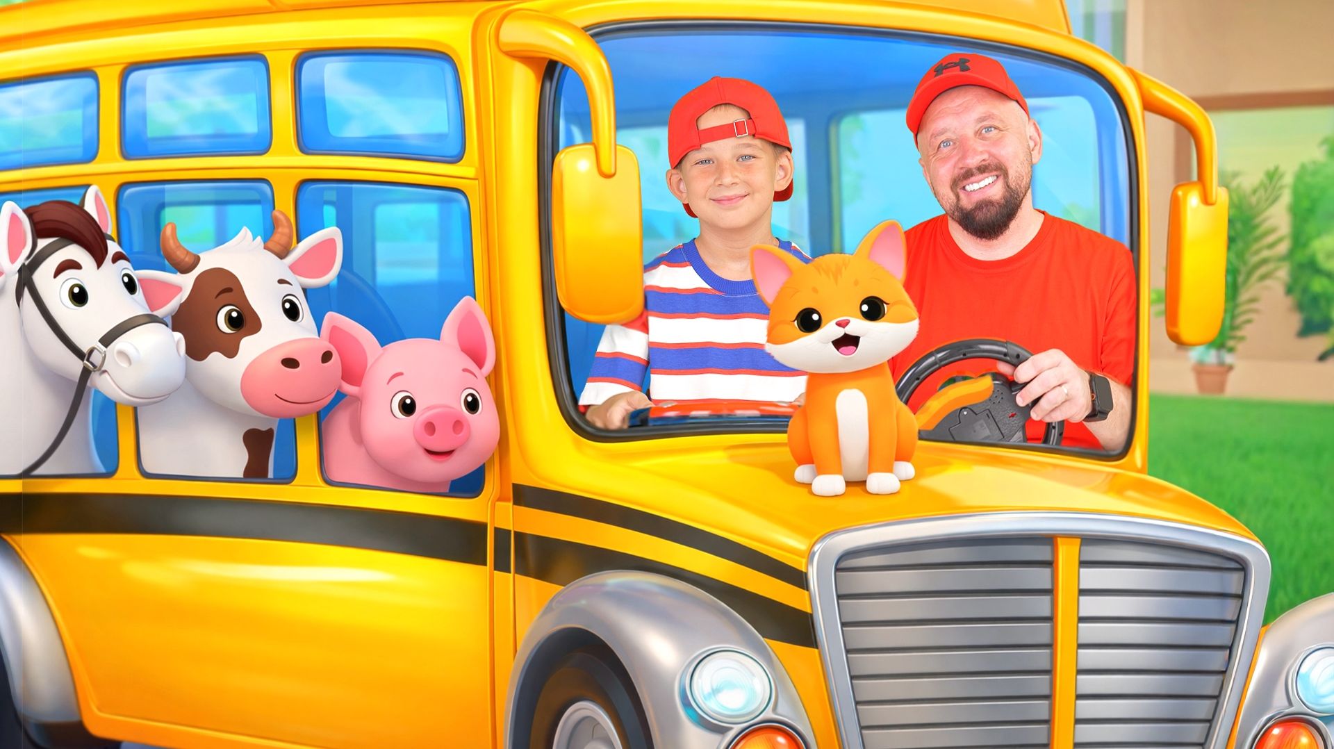 Колеса у Автобуса - Детские Песенки. The Wheels on The Bus смотреть онлайн