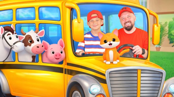 Колеса у Автобуса - Детские Песенки. The Wheels on The Bus