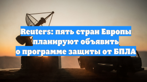 Reuters: пять стран Европы планируют объявить о программе защиты от БПЛА