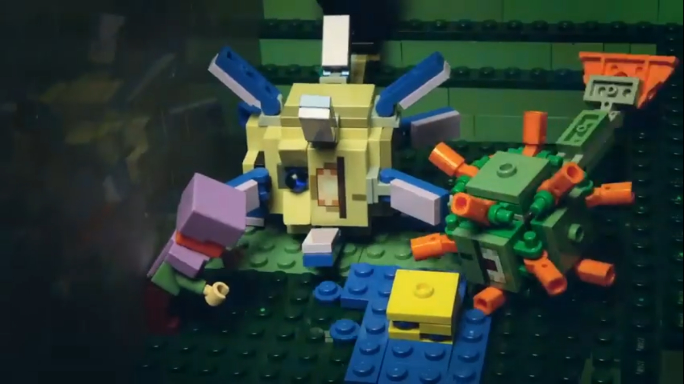 Лего майнкрафт Стив заводит собаку