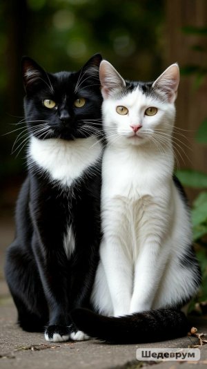 Котики инь и янь кошка Дарс_инь кот Барс_янь.