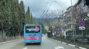 Ялта. По ул.Московской, от платана до выезда из города, на обводную ЮБШ. 14.02.2026. Крым. Crimea. Y