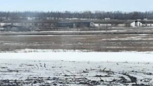 Тяну трактором камаз по гололёду